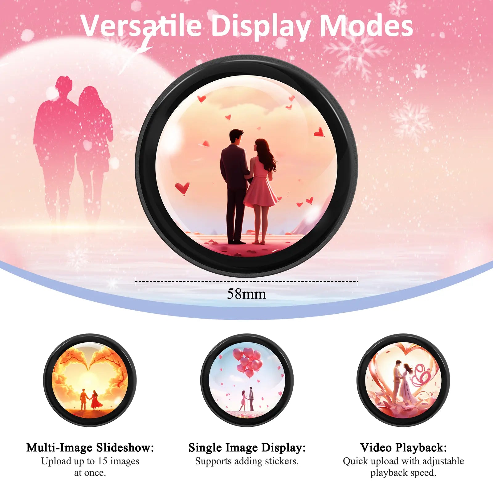 Lightweight Portable Touchscreen Display with Cat Ear Protective Cover, Long Battery Life, Multifunctional, Supports QR Codes, Anime/Game Merchandise, Collectibles, Gifts, and Photo/Video/Gif Decoration Digital Picture Frame