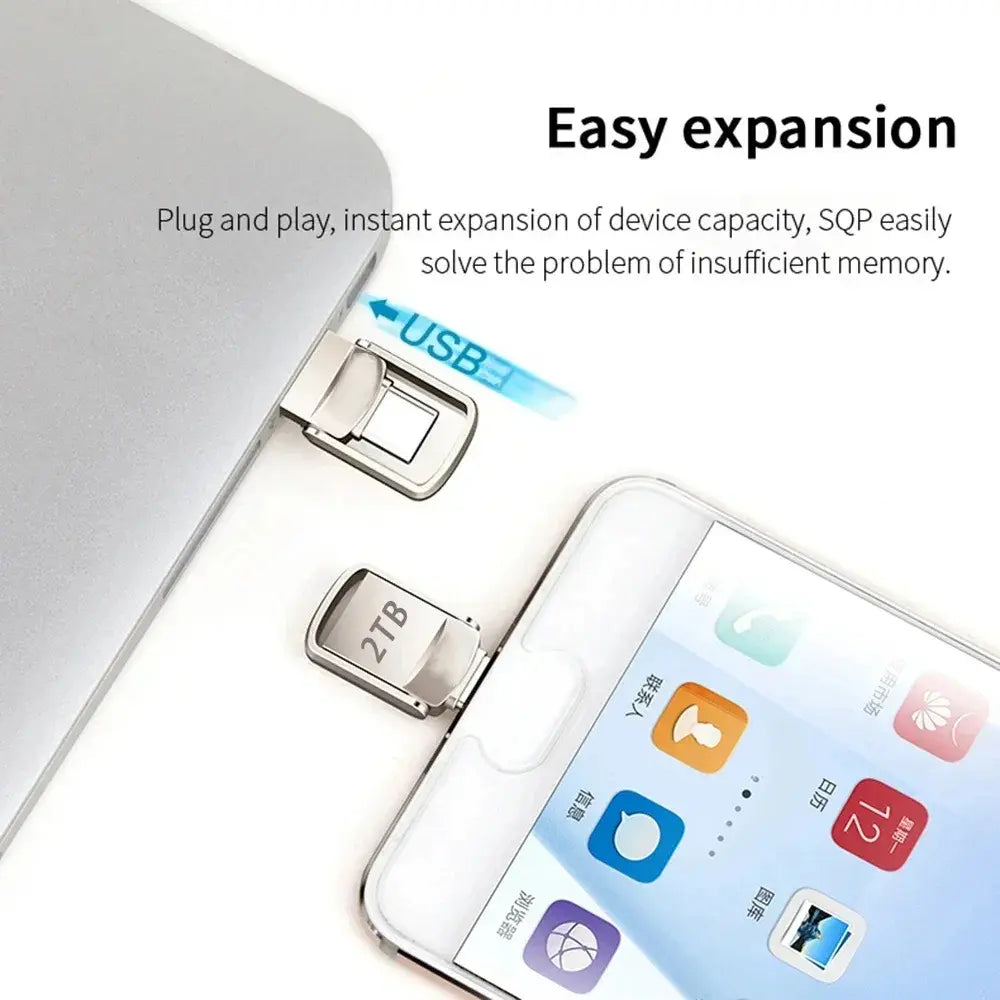 USB Flash Drive 2TB Type C Pen Drive Memory Stick Flash Disk for PC Smartphone Storage U Disk