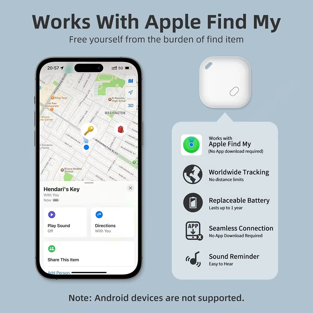 Mini Anti-Loss Device for Apple Find My App Keys Finder Smart Tag Wallet Lost Item Finder Bluetooth Find Device Only IOS System