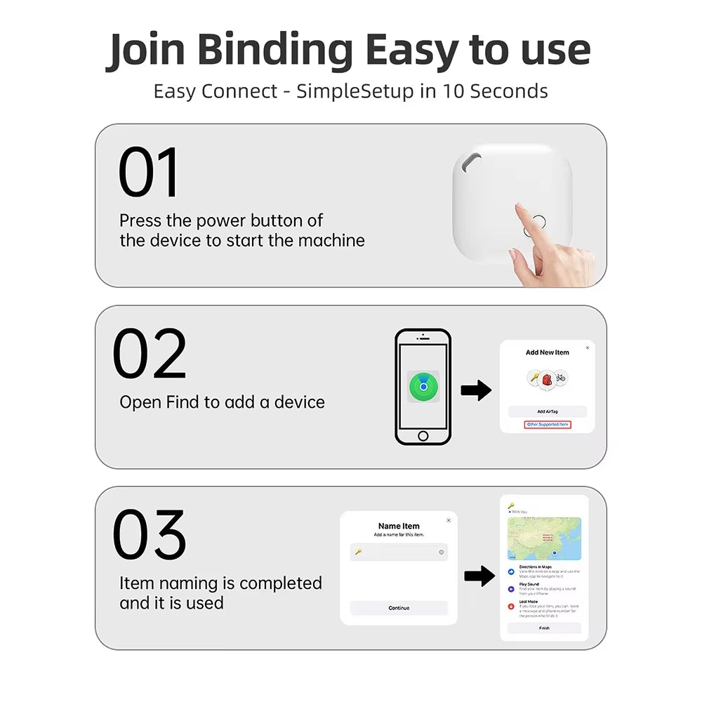 Mini Anti-Loss Device for Apple Find My App Keys Finder Smart Tag Wallet Lost Item Finder Bluetooth Find Device Only IOS System