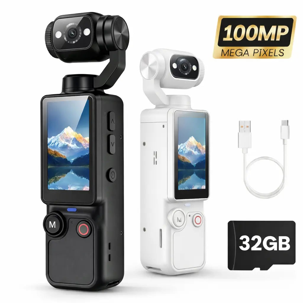 Portable Ultra HD Video Recorder with 180° Rotating Lens, Handheld Stabilizer Pocket Camera, Full Body Camera for Vlogging, Travel & Daily Life Recording, USB Rechargeable, Black, Vlogging Camera, Modern Gadget, Durable Construction, Camcorder Tiktokshops