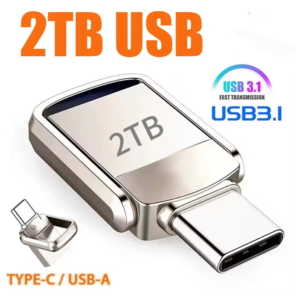 USB Flash Drive 2TB Type C Pen Drive Memory Stick Flash Disk for PC Smartphone Storage U Disk