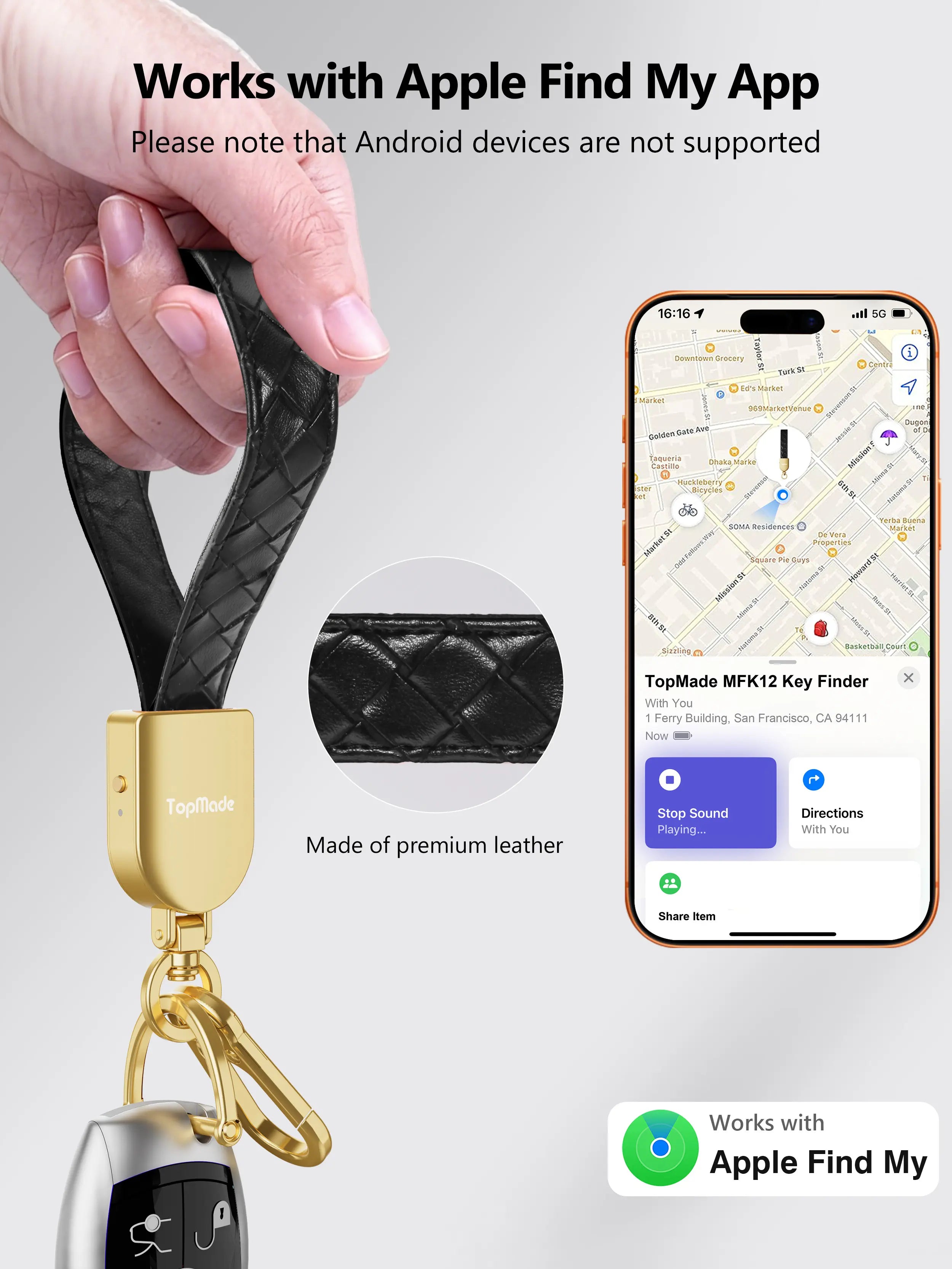 Aegis Leather Key Tracker (Apple Find My / Bluetooth)