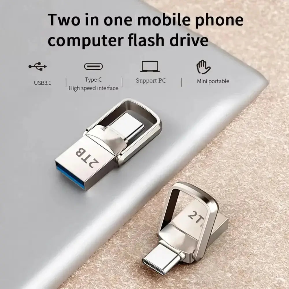 USB Flash Drive 2TB Type C Pen Drive Memory Stick Flash Disk for PC Smartphone Storage U Disk