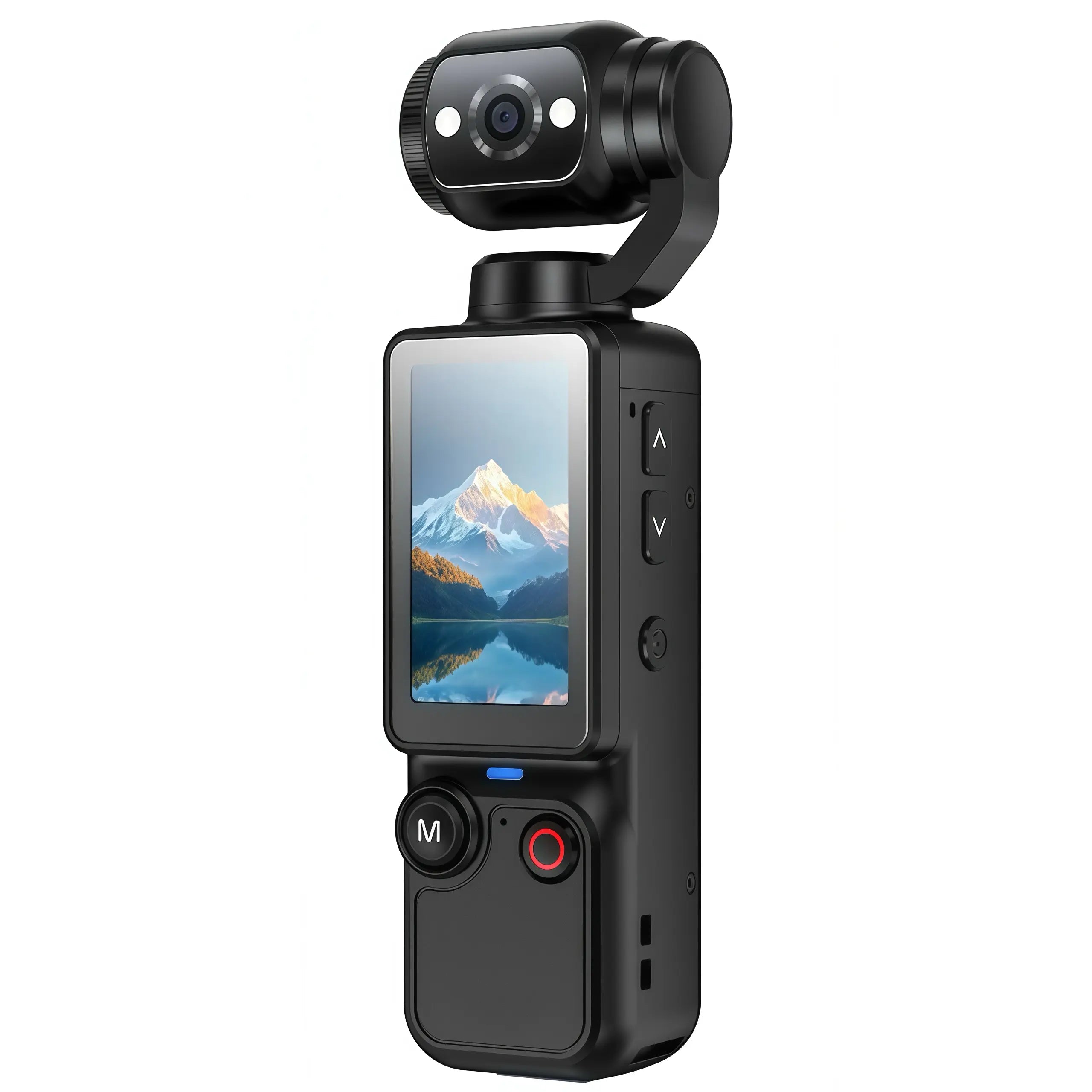 Portable Ultra HD Video Recorder with 180° Rotating Lens, Handheld Stabilizer Pocket Camera, Full Body Camera for Vlogging, Travel & Daily Life Recording, USB Rechargeable, Black, Vlogging Camera, Modern Gadget, Durable Construction, Camcorder Tiktokshops